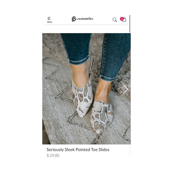 Queen George Beige Snakeskin slides size 6 - Picture 2 of 4